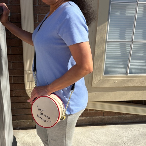 Betsey Johnson Luv Betsey Baseball Crossbody Bag with Hey Batter Batter print - Picture 4 of 14